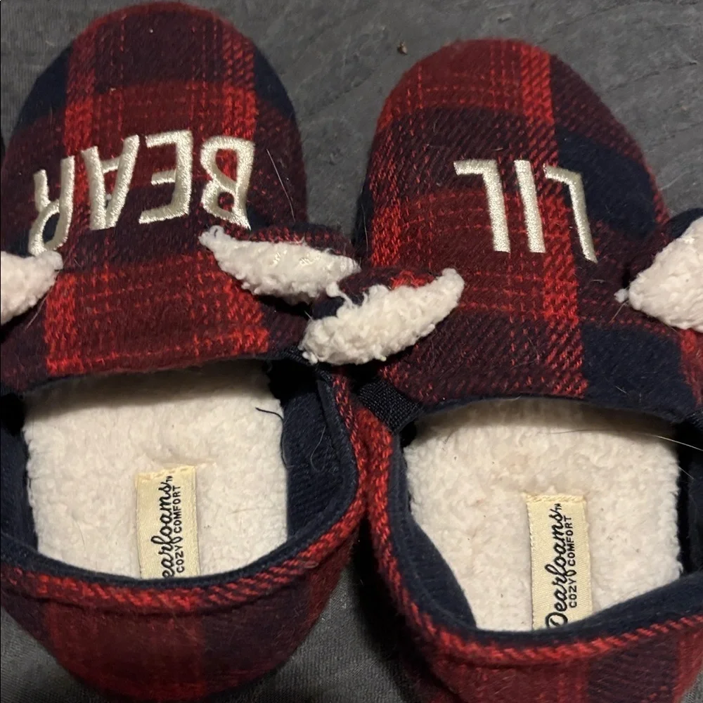 Dearfoams Red and Black Checkered Slippers